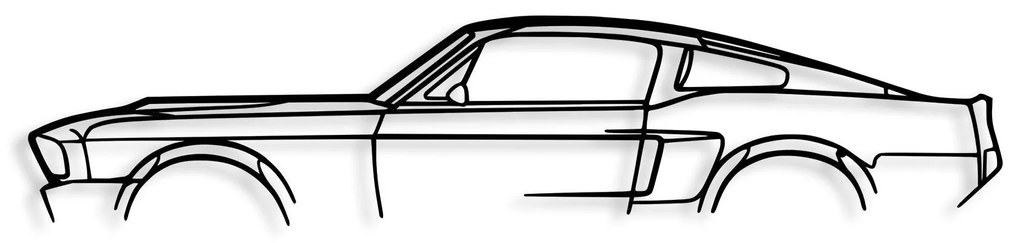 Fém fali dekoráció, 1967 Ford Mustang Shelby GT500 Silhouette