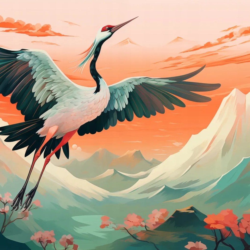 Poszter 20x20cm Daru teljes virágzásban