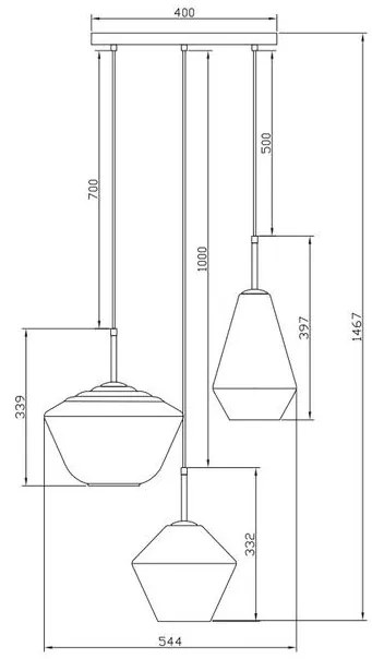 Lámpa Mennyezeti lámpatest LIME 3P,7993,AC220-240V,50/60Hz,3*E27,IP20,átmérő 35cm,hármas,arany