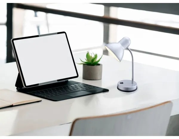 Globo 2487- Asztali lámpa BASIC 1xE27/40W/230V ezüst