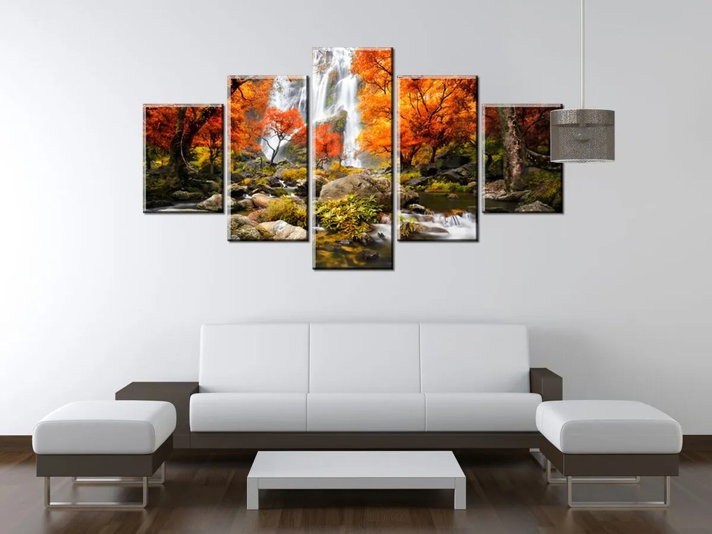 Gario Vászonkép Oszi vízesés - 5 részes Méret: 100 x 70 cm