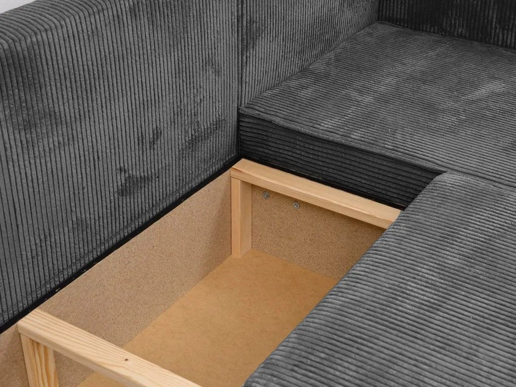 U alakú ülőgarnitúra SMART COSARO 295x140 cm, sötétszürke