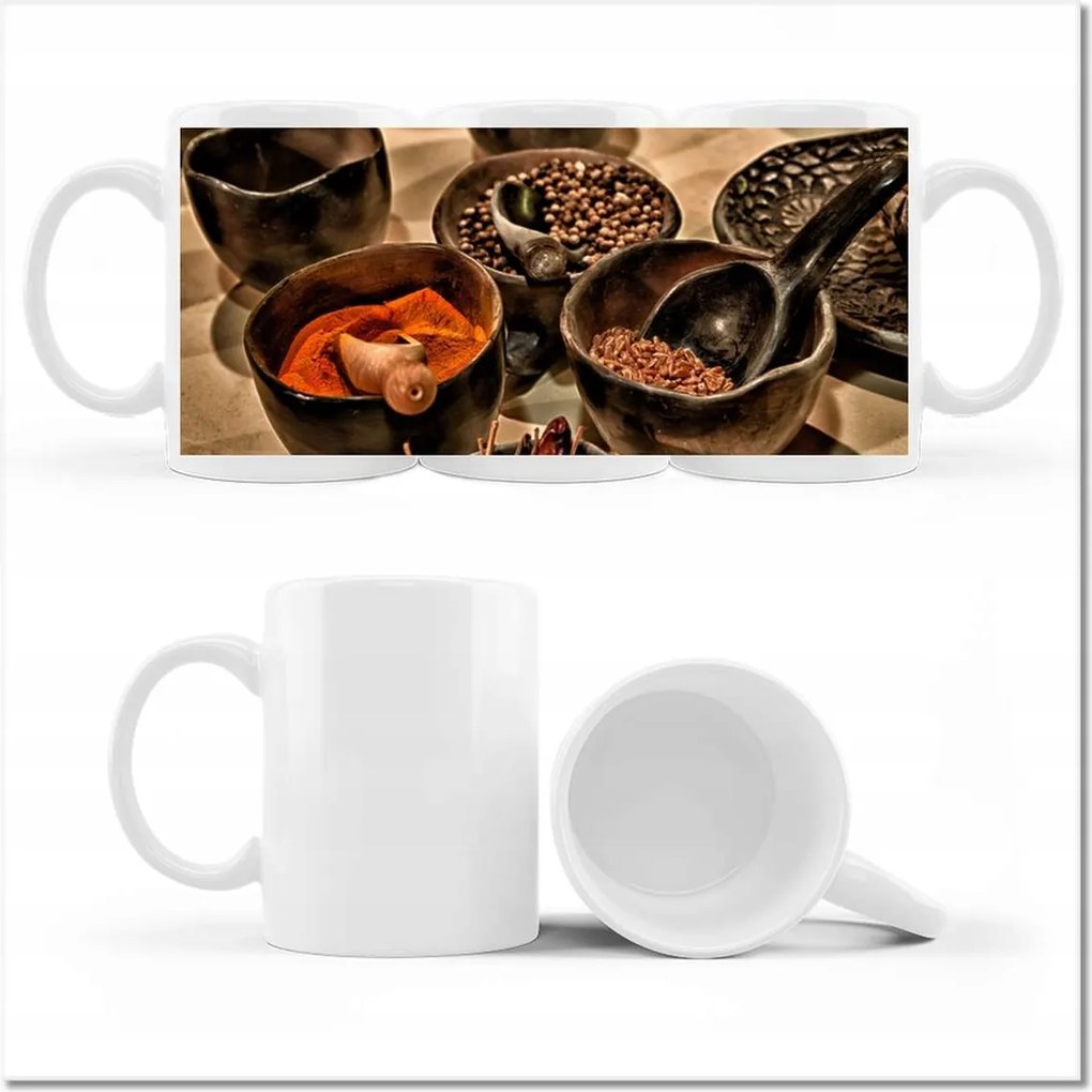 Nyomott mintás bögre A világ fűszerei