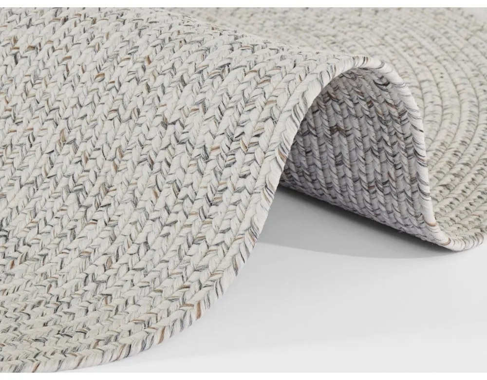 Fehér-bézs kerek kültéri szőnyeg ø 150 cm - NORTHRUGS