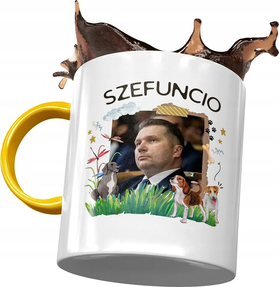 Sárga-fekete Pis Bögre Ajándék Nyomtatott Fotóval