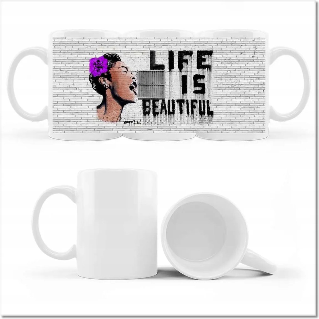 Fotó bögre Banksy Life is beautiful