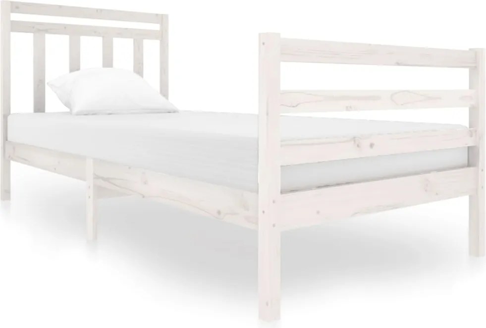 vidaXL fehér tömör fa ágykeret 90 x 200 cm