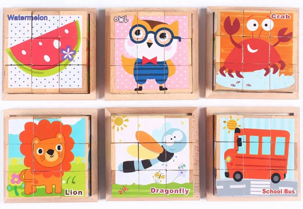Fakocka puzzle, kirakós fajáték