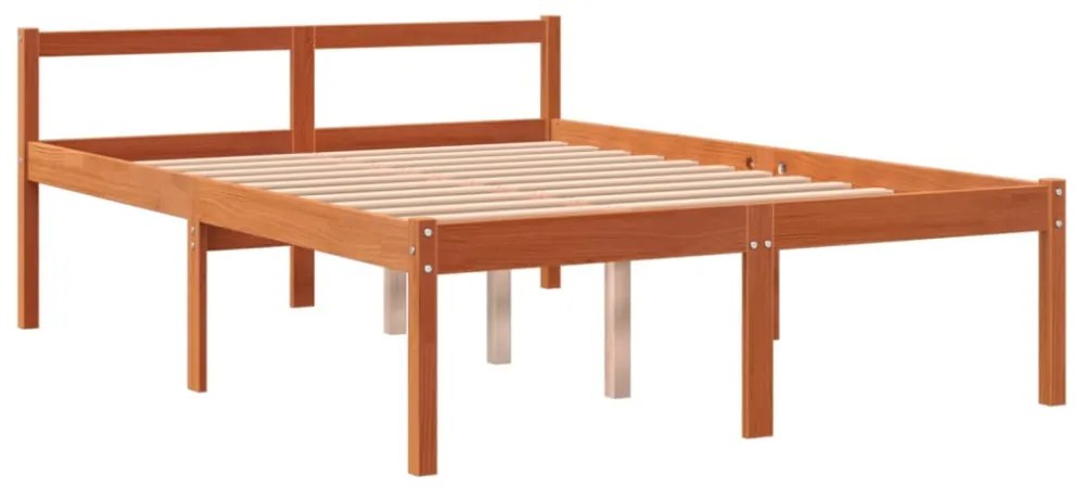 viaszbarna tömör fenyőfa időseknek való ágy 135 x 190 cm