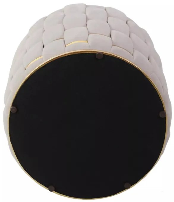 Tiara bársony puff - világos bézs