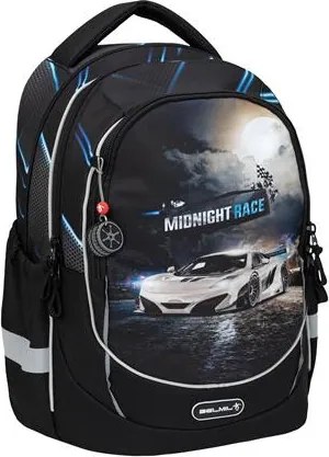 Iskolatáska, cipzáras, BELMIL Leisure Plus Midnight Turbo, versenyautó (BL3388734F)