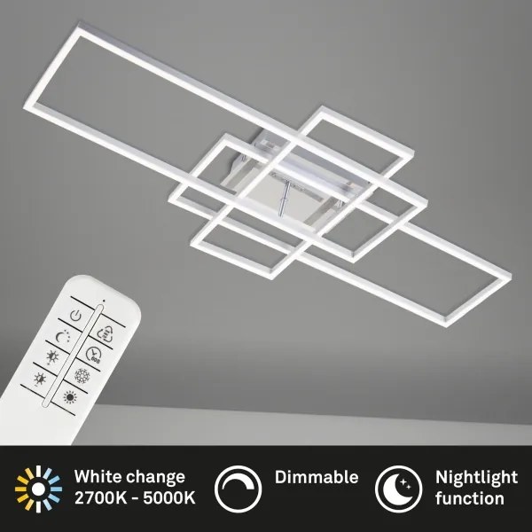 Brilo - LED Dimmelhető felületre szerelhető csillár FRAME LED/51W/230V króm + távirányító