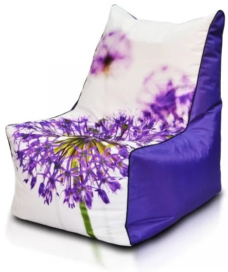 Babzsák Solid Modern TiaHome - Lila virágok