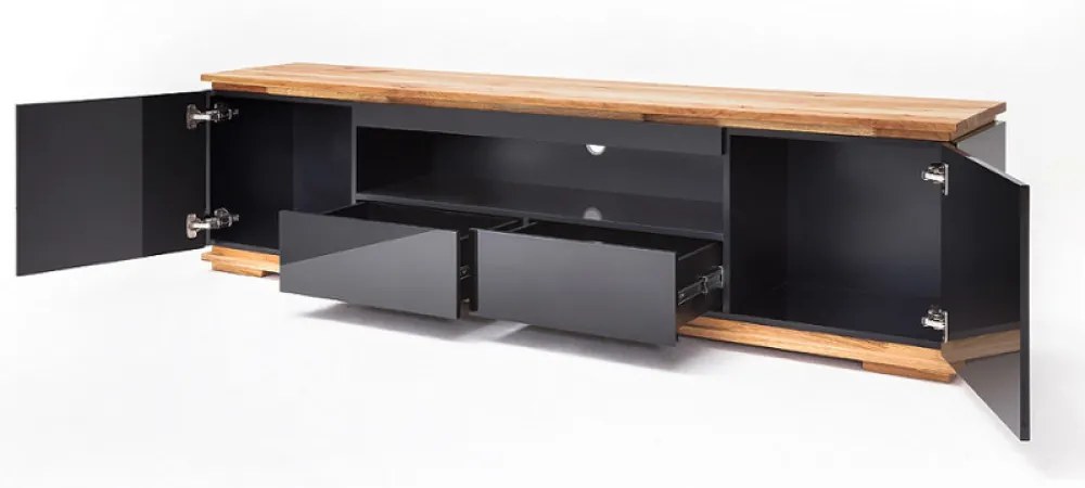 CHIARO Fekete TV Szekrény 202cm