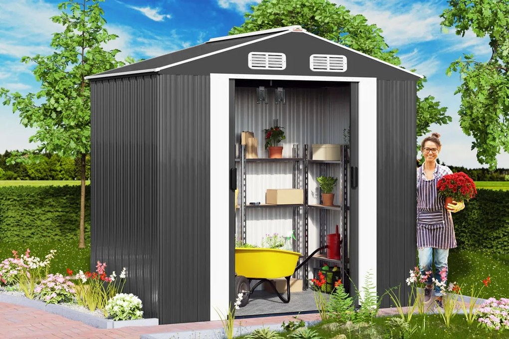 Kerti szerszámtároló ház XL, 196x132x188cm, antracit Gardebruk