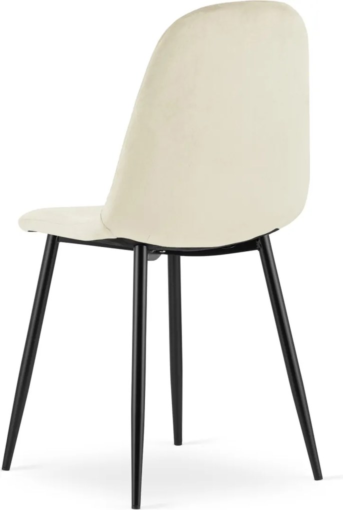 Bézs bársony szék ASTI fekete lábakkal