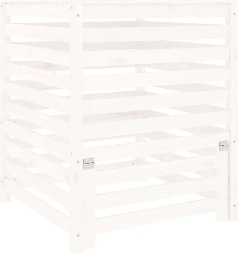 vidaXL fehér tömör fenyőfa komposztáló 82,5 x 82,5 x 99,5 cm