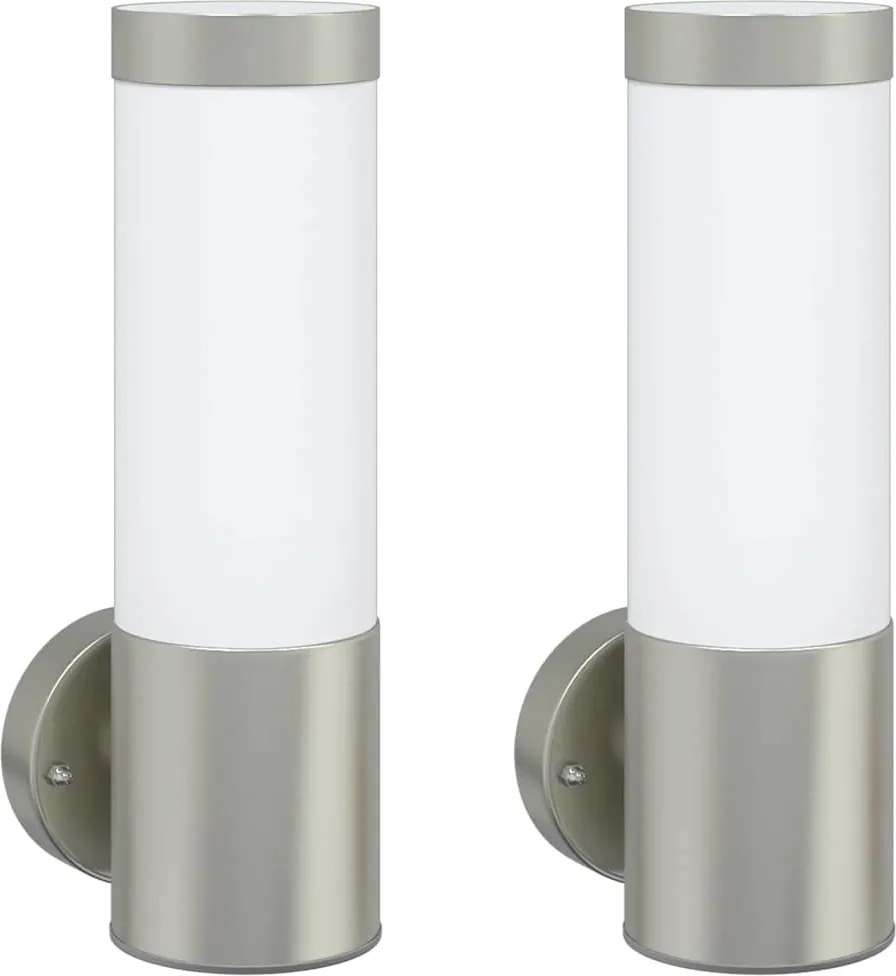 vidaXL Kültéri Fali Lámpa 2 pcs Ezüst 12 x 8,5 x 27 cm