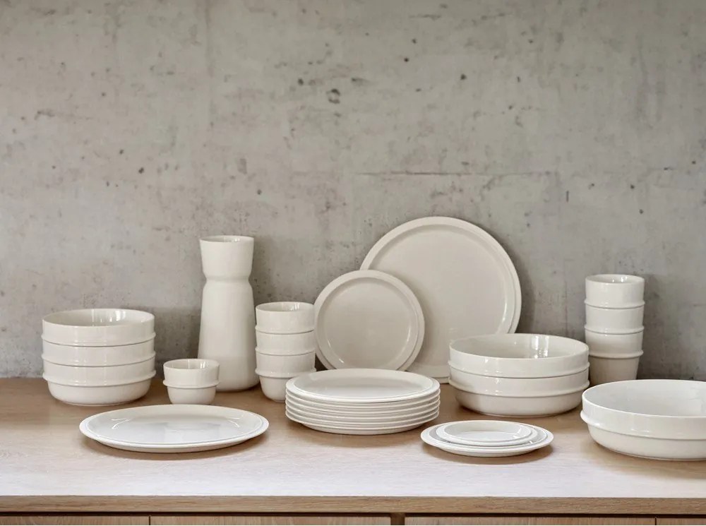 Krémszínű porcelán tányér ø 24 cm Eau – Zone