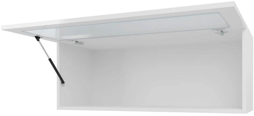 Vitrin 90 üveg Zylia (fekete + wotan tölgy)  (fehér LED világítás). 1060035