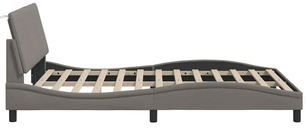 tópszínű szövet ágykeret matrac nélkül Hanko 140 x 200 cm