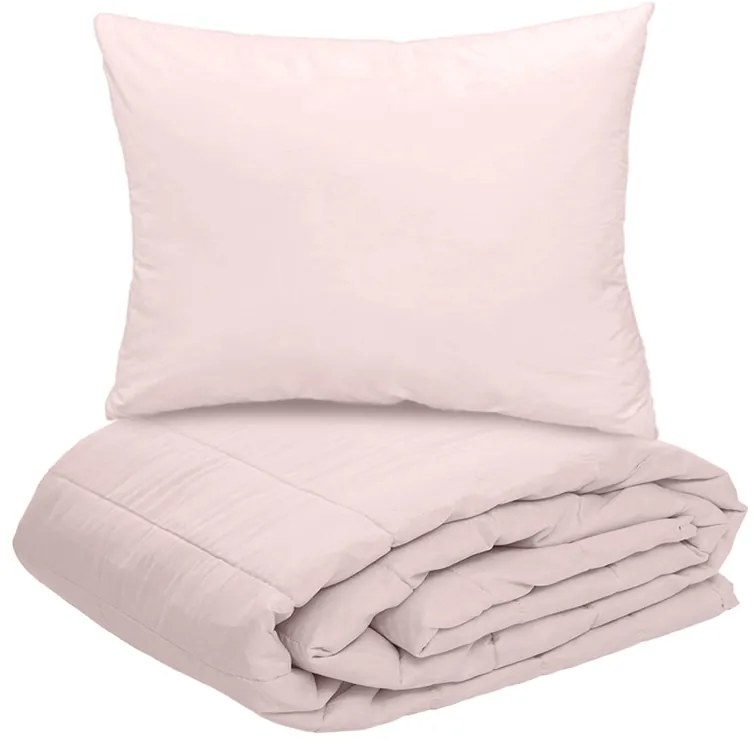 SUMMER nyári steppelt paplan 140x200 cm párnahuzattal 70x90 cm, púderrózsaszín