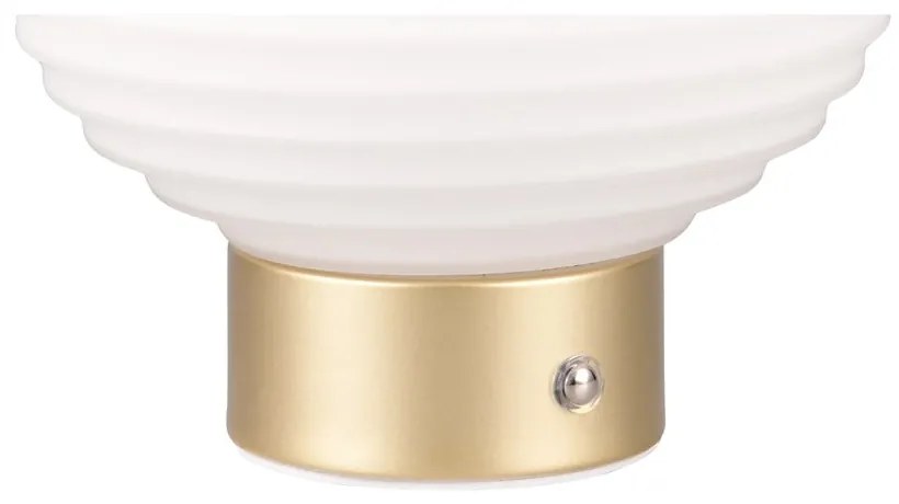 Fehér-aranyszínű LED dimmelhető asztali lámpa üveg búrával (magasság 14,5 cm) Earl – Trio