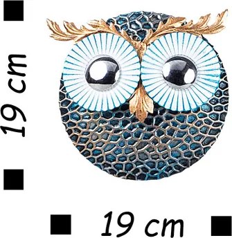 Owl 3 ezüst fém faldekoráció