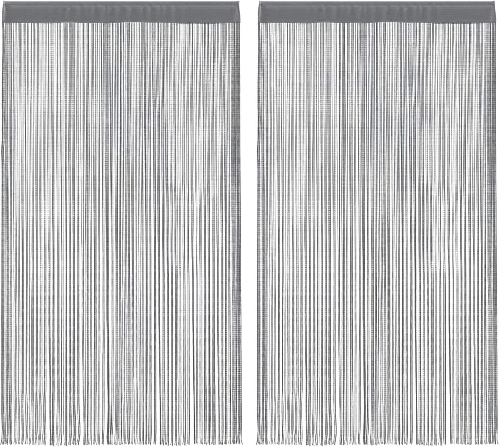 vidaXL 2 db antracit színű zsinóros függöny 140 x 250 cm
