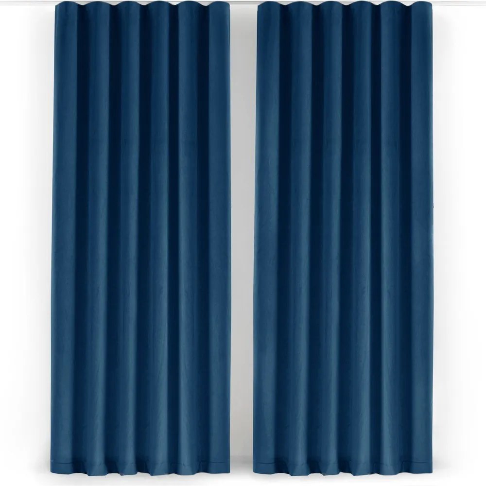 Kék bársony dimout (részleges sötétítő) függöny 265x225 cm Velto – Filumi