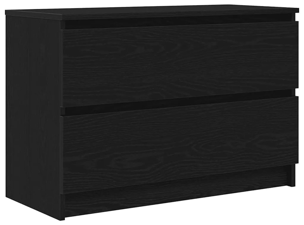 fekete szerelt fa TV-szekrény 80x35x54 cm