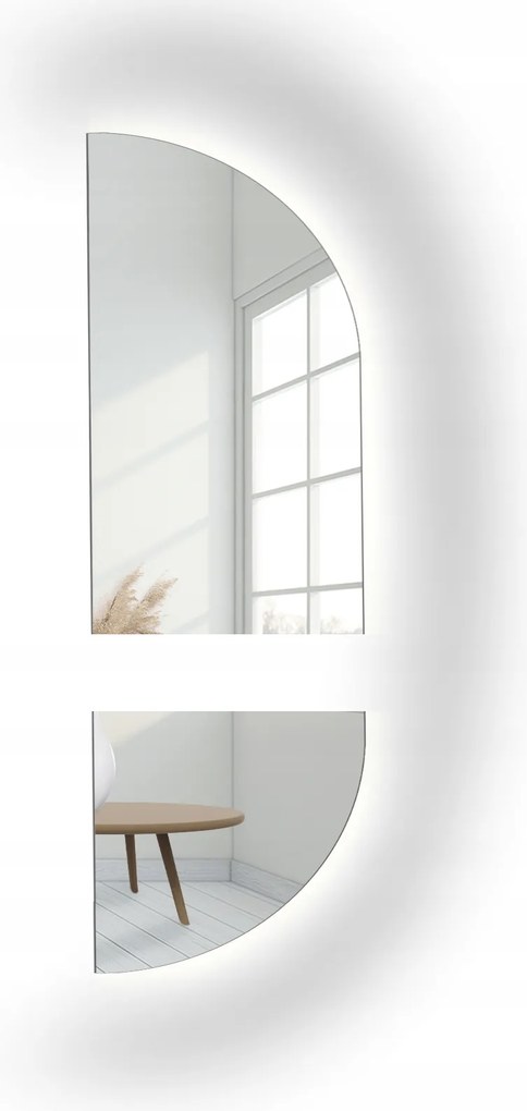 Noe félig ovális tükör Két Részben Led háttérvilágítással 50X200
