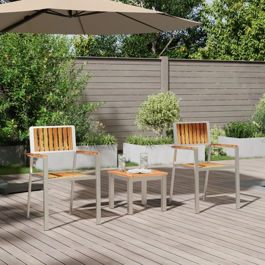 Kertiétkezőkészlet 3 pcs Barna Szilárd teakfa