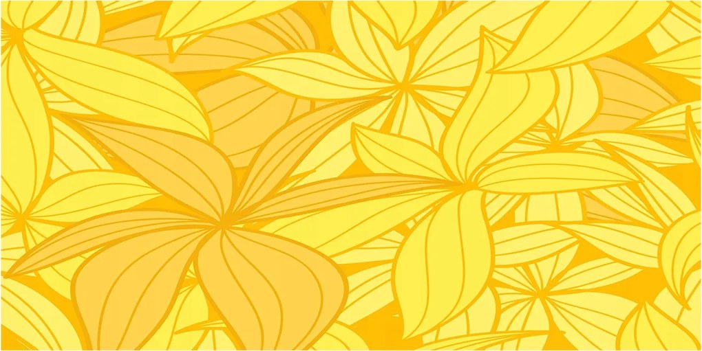 Konyhai panel Sárga virágok háttér 100x50 cm Ragasztó