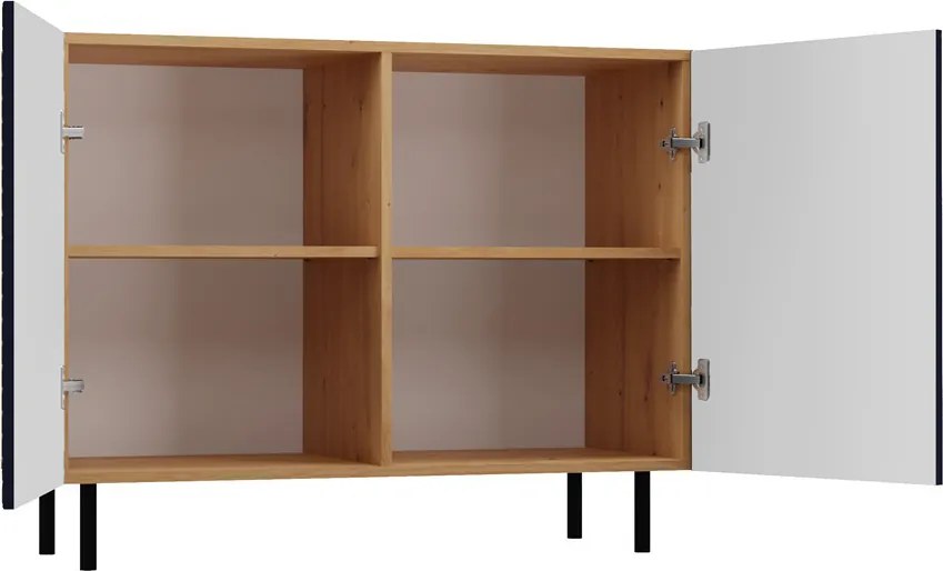 MIX Kama 2 komód (egyenes mintázat), tölgy-kék