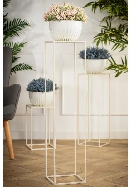 Virágállvány 100x24 cm krémes