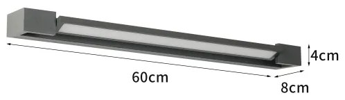 Brilagi - AQUA LINE LED fürdőszobai tükörvilágítás, 18W/230V, 60 cm, IP44, antracit
