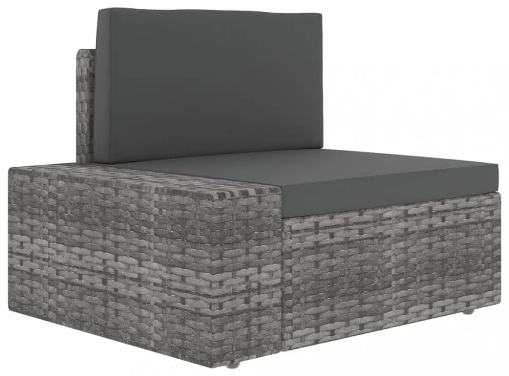 14 részes szürke polyrattan kerti ülőgarnitúra párnákkal