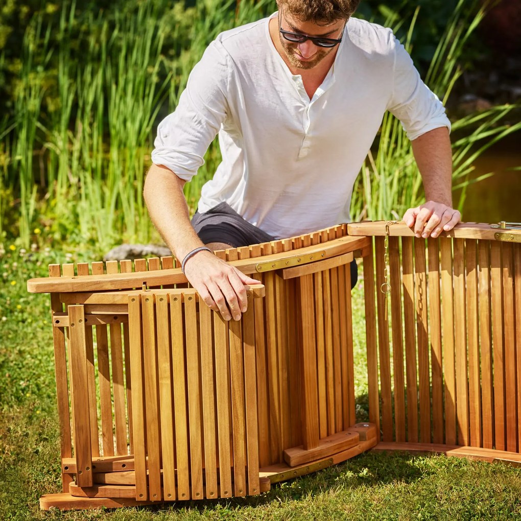 Deuba Fa lehajtható napozóágy Vlnka - akác