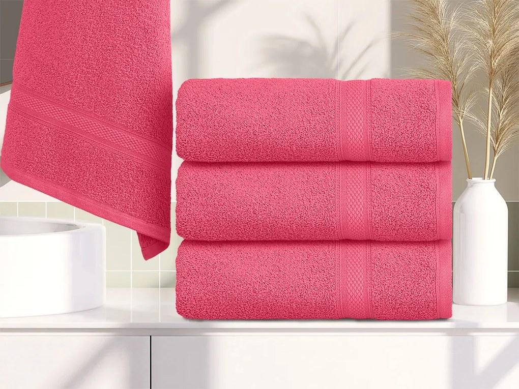 CLARYSSE ELEGANCE törölköző 60x110 cm korall színű, 100% pamut