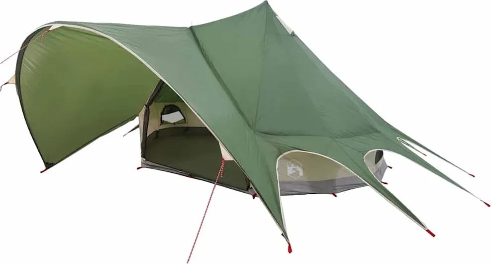 vidaXL Teepee Sátor 3 Személyes Zöld és Szürke 600 x 600 x 347 cm