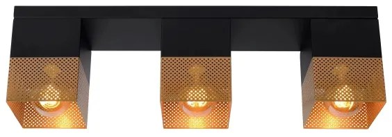 Lucide 21123/03/02 - Mennyezeti lámpa RENATE 3xE27/40W/230V arany/fekete