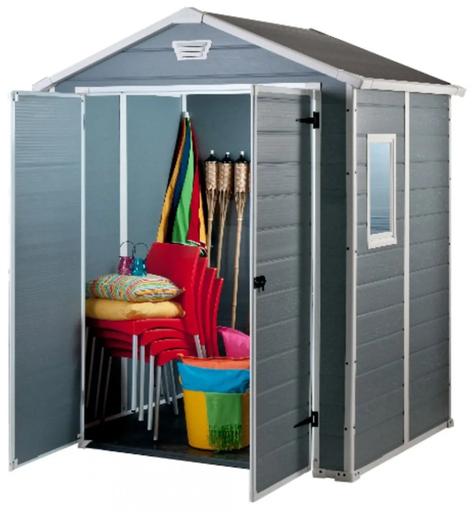 Keter MANOR 6x5 DD ablakos és kétajtós szerszámos ház