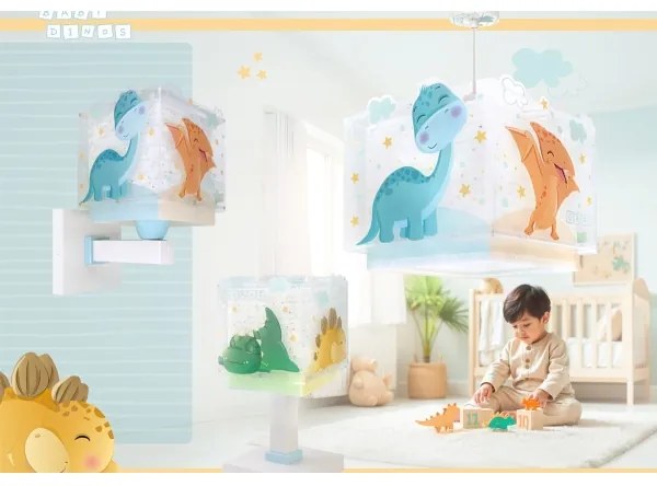 Dalber 63452 - Gyerek csillár BABY DINOS 1xE27/15W/230V, vidám, színes kivitel