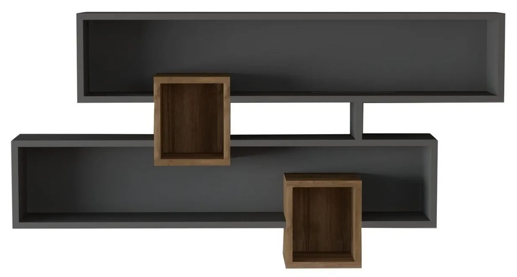 Fali polc Karen - Walnut, Anhtacite