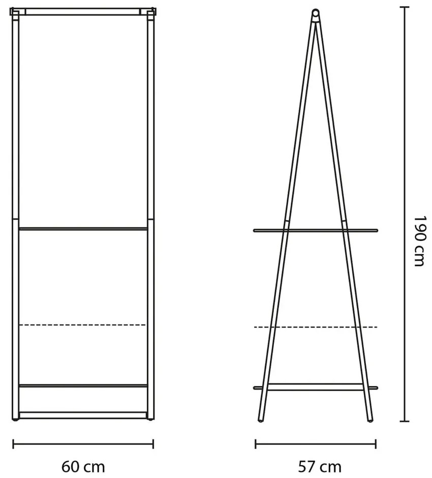 Fekete acél ruhatartó állvány Linn – Brabantia