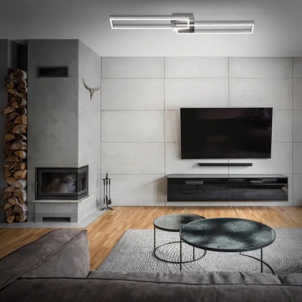 Brilo - LED Dimmelhető felületre szerelhető csillár FRAME 2xLED/20W/230V + távirányító