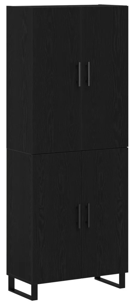 2 db Fekete Tölgy Kábelt 69,5x34x180 cm Mérnöki Fa