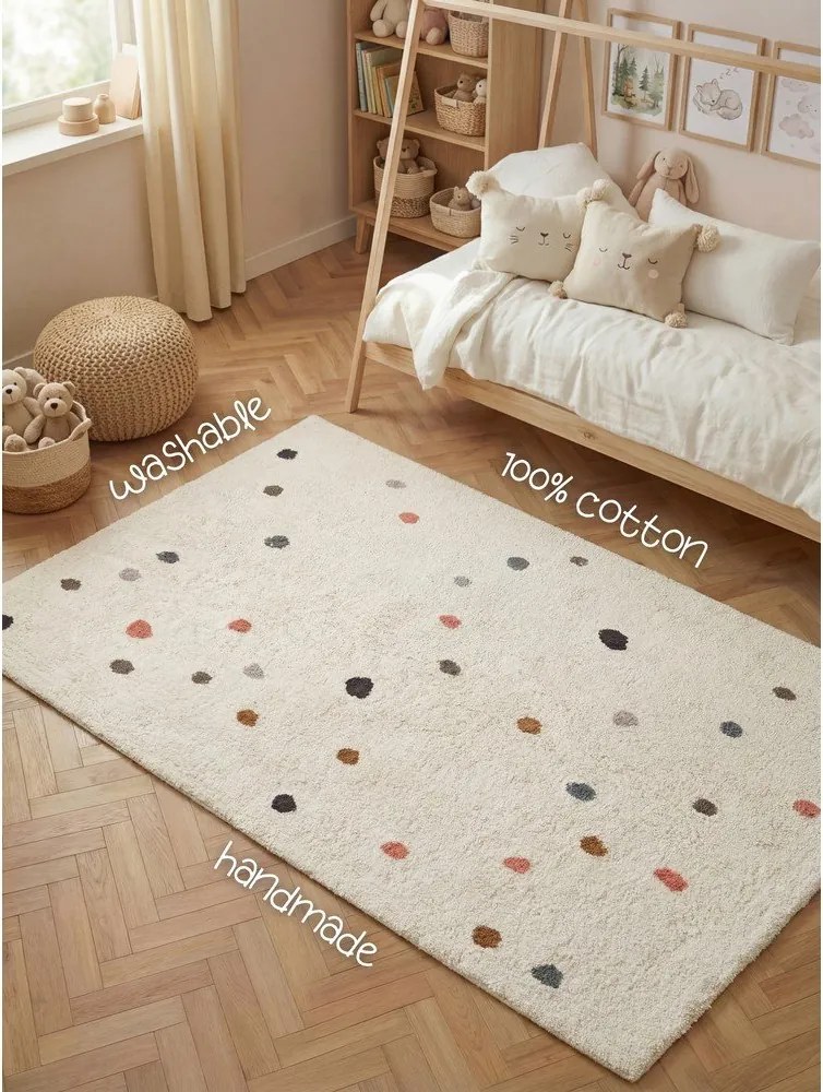 Krémszínű mosható-kézi szövésű pamut gyerek szőnyeg 140x200 cm Snuggle Pippo – Hanse Home