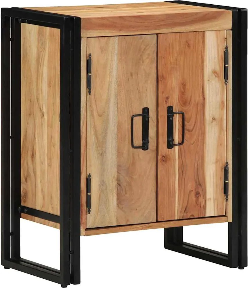 vidaXL Cipőszekrény polcokkal Barna 56 x 35 x 70 cm Tömör akácfa